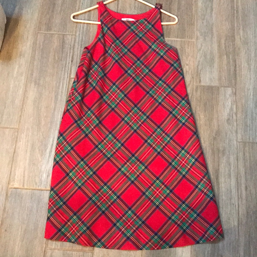 plaid vineyard vines Christmas shift dress 00 dnr old money classic tartan